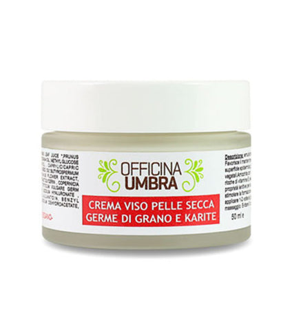 Crema viso idratante karitè e germe di grano per pelle secca e sensibile Officina Umbra