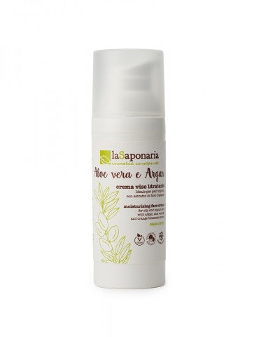 Crema viso idratante/seboregolatrice - ALOE VERA E ARGAN La Saponaria